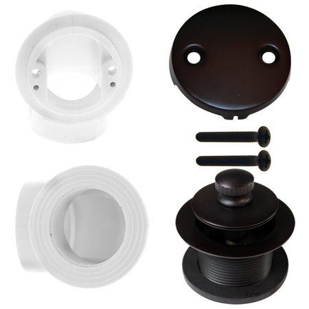 WESTBRASS Pull & Drain Sch. 40 PVC Plumber's Pack W/ Two-Hole Elbow in Oil Rubbed Bronze D572-12